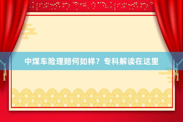 中煤车险理赔何如样？专科解读在这里